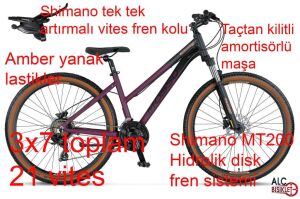 Mosso Wildfire 27.5 H Kadın Bisikleti 16 Kadro Hidrolik Disk Fren (155 / 175 cm arası boy) Mat Mor
