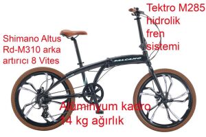 Salcano Slcn 400 HD 8 Vites, 24 Jant Hidrolik Fren Katlanır Bisiklet Siyah Mavi