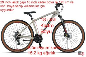 Mosso Raceline 29 H 18 Kadro Hidrolik Fren 24 Vites Dağ Bisikleti (175 cm üstü boy) Sand Grey Kum Gri