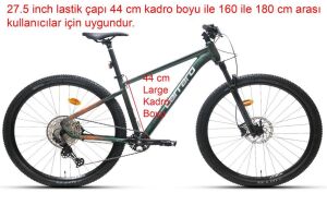 Carraro Crx 712D 27.5 Jant 44 Kadro 12 Vites Dağ Bisikleti (160 ile 180 cm arası boy) Orman Yeşil Bakır Turuncu