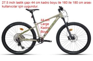 Carraro Crx 712D 27.5 Jant 44 Kadro 12 Vites Dağ Bisikleti (160 ile 180 cm arası boy) Bej Yeşil