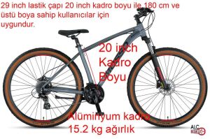 Mosso Raceline 29 H 20 Kadro Hidrolik Fren 24 Vites Dağ Bisikleti (180 cm üstü boy) Mat Antrasit