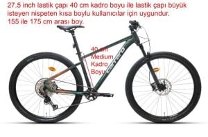 Carraro Crx 712D 27.5 Jant 40 Kadro 12 Vites Dağ Bisikleti (155 ile 175 cm arası boy) Orman Yeşil Bakır Turuncu