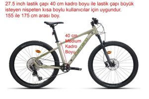 Carraro Crx 712D 27.5 Jant 40 Kadro 12 Vites Dağ Bisikleti (155 ile 175 cm arası boy) Bej Yeşil