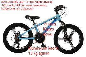 Salcano NG Team 20MD11 18 Vites Mono Blok Disk Fren Çocuk Bisikleti (120-145 cm boy) Açık Mavi