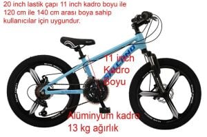 Salcano NG Team 20MD11 18 Vites Mono Blok Disk Fren Çocuk Bisikleti (120-145 cm boy) Açık Mavi