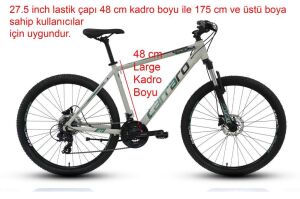 Carraro Force 720 27.5 Jant, Hidrolik Fren, 21 Vites Dağ Bisikleti 48 Kadro (175 cm üstü boy) Mat Gri Yeşil Siyah