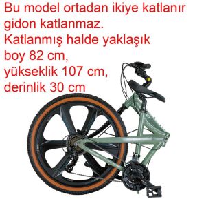 Mosso 26 Marine ACR H 21 Vites, 26 Jant Hidrolik Fren Katlanır Bisiklet Yesil