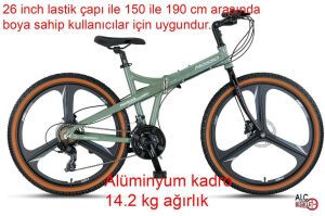 Mosso 26 Marine ACR H 21 Vites, 26 Jant Hidrolik Fren Katlanır Bisiklet Yesil