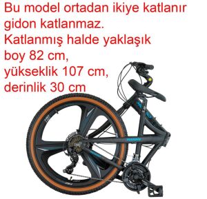 Mosso 26 Marine ACR H 21 Vites, 26 Jant Hidrolik Fren Katlanır Bisiklet Siyah Mavi