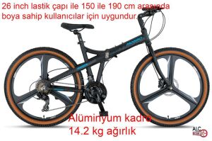 Mosso 26 Marine ACR H 21 Vites, 26 Jant Hidrolik Fren Katlanır Bisiklet Siyah Mavi