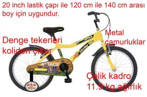 Salcano Attack 20 Jant Çocuk Bisikleti (120 ile 140 cm arası boy) Sarı Siyah