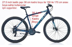 Carraro Force 720 27.5 Jant, Hidrolik Fren, 21 Vites Dağ Bisikleti 38 Kadro (150 ile 170 cm arası boy) Mat Koyu Mavi Gümüş