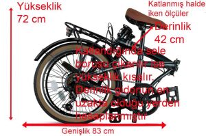 Ümit Cunda 6S Katlanır Bisiklet 2034 (145-185 cm arası boy) Antrasit Gold Siyah Lastik