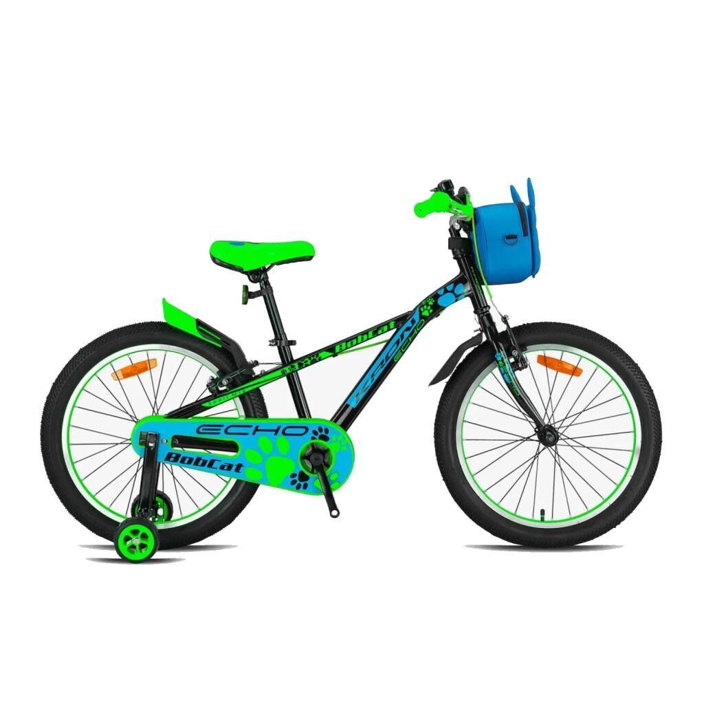 Kron Bobcat 20 Jant Çocuk Bisikleti  (120-140 cm arası boy) Siyah Mavi Yeşil