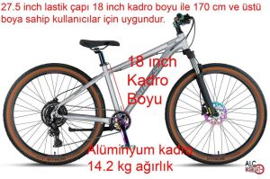 Mosso Rainbow  27,5 Cues 9S 18 Kadro Hidrolik Disk Fren Dağ Bisikleti (170 ile 180 cm arası boy) Mat Gümüş