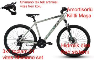 Carraro Force 620 26 Jant, Hidrolik Fren, 21 Vites Dağ Bisikleti 38 Kadro (150/170 cm arası boy) Mat Gri Yeşil Siyah