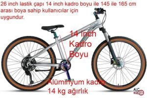 Mosso Rainbow  26 Cues 9S 14 Kadro Hidrolik Disk Fren Dağ Bisikleti (155 ile 175 cm arası boy) Mat Gümüş