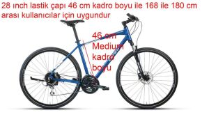 Carraro Sportive 225 46 Kadro Hidrolik Fren Şehir Bisikleti (170 cm üstü boy) Metalik Lacivert Gümüş