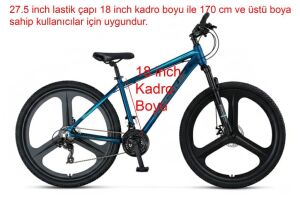 Ümit Accrue HYD 27.5 Jant 21 Vites Hidrolik Fren 18 Kadro Dağ Bisikleti 2757 (170 cm üstü boy) Indigo Mavi