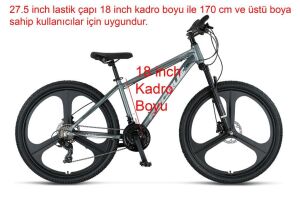 Ümit Accrue HYD 27.5 Jant 21 Vites Hidrolik Fren 18 Kadro Dağ Bisikleti 2757 (170 cm üstü boy) Antrasit Beyaz