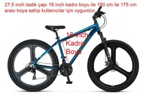 Ümit Accrue HYD 27.5 Jant 21 Vites Hidrolik Fren 16 Kadro Dağ Bisikleti 2757 (160 ile 175 cm arası boy) Indigo Mavi