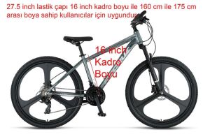 Ümit Accrue HYD 27.5 Jant 21 Vites Hidrolik Fren 16 Kadro Dağ Bisikleti 2757 (160 ile 175 cm arası boy) Antrasit Beyaz