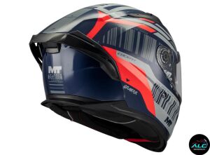 MT Helmets Braker Cocpit Motosiklet Kapalı Kask ECE 22.06 sertifikalı Alc Motosiklet Mavi Kırmızı - MEDIUM