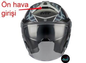 MT Helmets Cosmo SV Arrow Motosiklet Açık Kask ECE 22.06 ve DOT sertifikalı Alc Motosiklet Gri Siyah - MEDIUM