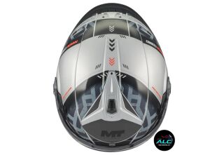 MT Helmets Cosmo SV Arrow Motosiklet Açık Kask ECE 22.06 ve DOT sertifikalı Alc Motosiklet Gri Siyah - MEDIUM