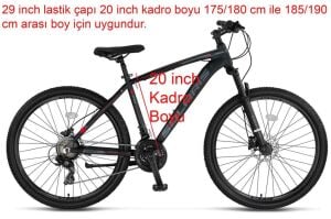 Ümit Solaris HYD 29 Jant, Hidrolik Fren, 20 Kadro Dağ Bisikleti (180 cm üstü boy) Siyah Kırmızı