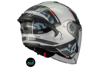 MT Helmets Cosmo SV Arrow Motosiklet Açık Kask ECE 22.06 ve DOT sertifikalı Alc Motosiklet Gri Siyah - LARGE