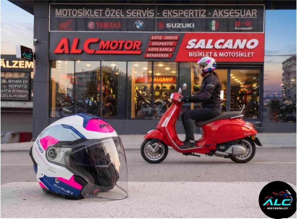 MT Helmets Cosmo SV  Icarus Motosiklet Açık Kask ECE 22.06 ve DOT sertifikalı Alc Motosiklet SMALL