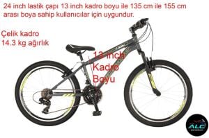 Salcano Lion 24V Jant Çocuk Bisikleti (135 ile 155 cm arası boy) Gri Sarı