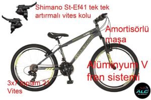 Salcano Lion 24V Jant Çocuk Bisikleti (135 ile 155 cm arası boy) Gri Sarı