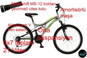 Salcano Hector 24V Pabuç Fren Dağ Bisikleti (140 ile 160 cm arası boy) Krom Yeşil Sarı