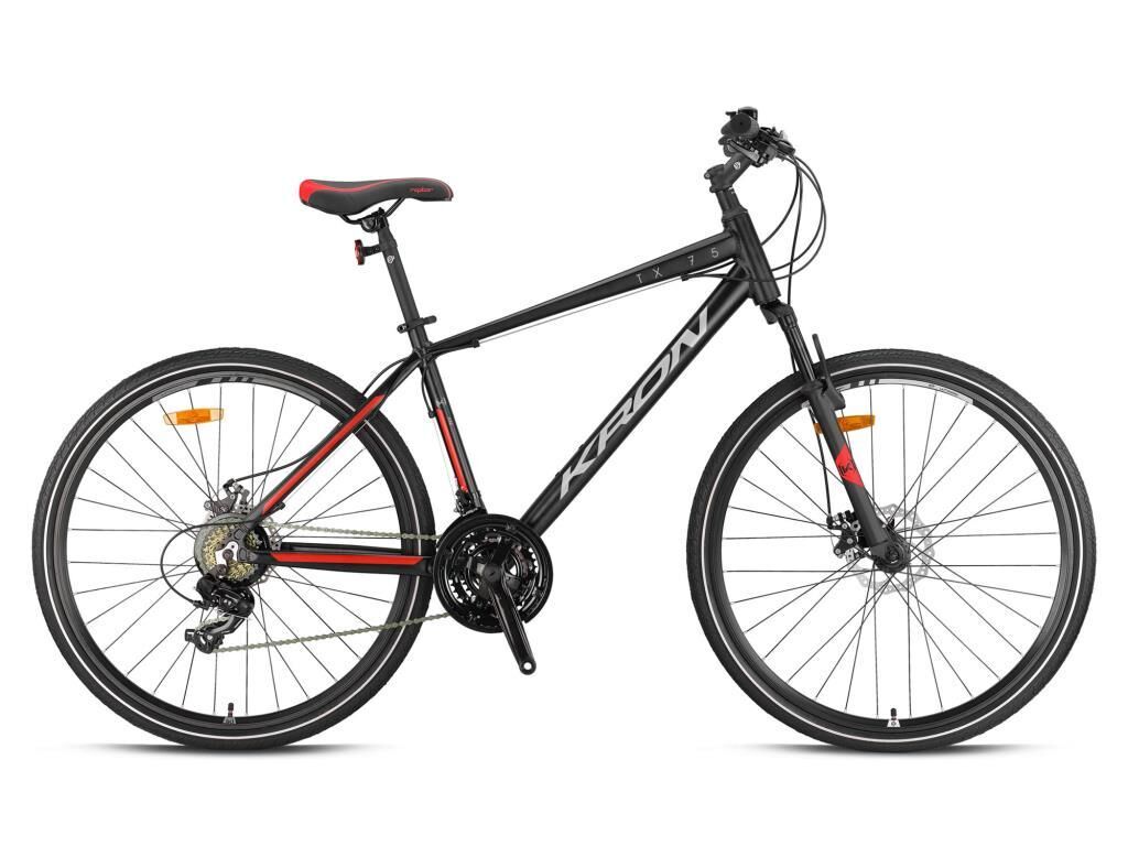 Kron TX75 Disk Fren Şehir Bisikleti (165-180 cm arası boy) Parlak Siyah Kırmızı