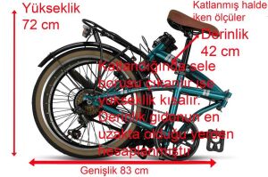 Ümit Cunda 6S Katlanır Bisiklet 2034 (145-185 cm arası boy) Petrol