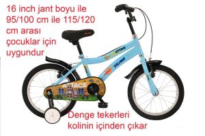 Salcano Attack 16 Jant Çocuk Bisikleti (105/120 cm boy) Açık Mavi Mavi