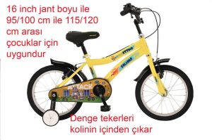 Salcano Attack 16 Jant Çocuk Bisikleti (105/120 cm boy) Sarı Siyah
