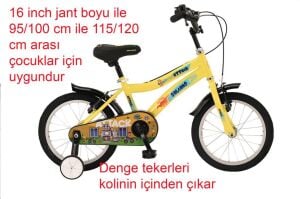 Salcano Attack 16 Jant Çocuk Bisikleti (105/120 cm boy) Sarı Siyah