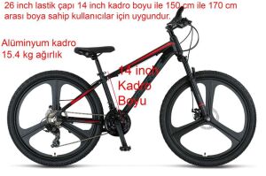 Ümit Accrue 2D 26 Jant 21 Vites Mekanik Disk Fren Dağ Bisikleti 2656 (150 ile 170 cm arası boy) Siyah Kırmızı