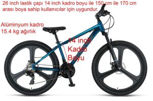 Ümit Accrue 2D 26 Jant 21 Vites Mekanik Disk Fren Dağ Bisikleti 2656 (150 ile 170 cm arası boy) Indigo Mavi
