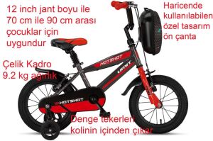 Ümit Hotshot 12 Jant Çocuk Bisikleti 1210 (70-90 cm arası boy) Antrasit Kırmızı