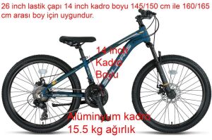 Ümit Solaris 26 Jant Alüminyum Disk Fren Dağ Bisikleti 2651 (145-165 cm arası boy) Indigo Mavi