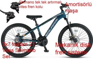 Ümit Solaris 24 Jant Disk Fren Alüminyum Dağ Bisikleti 2451 (135-155 cm arası boy) Indigo Mavi