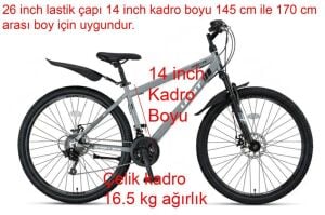 Ümit Faster 26 Jant Disk Fren Dağ Bisikleti 2643 (145 ile 165 cm arası boy) Nardo Gri