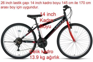 Ümit Colorado 26 Jant Dağ Bisikleti 2601 (145 ile 170 cm arası boy) Siyah Kırmızı