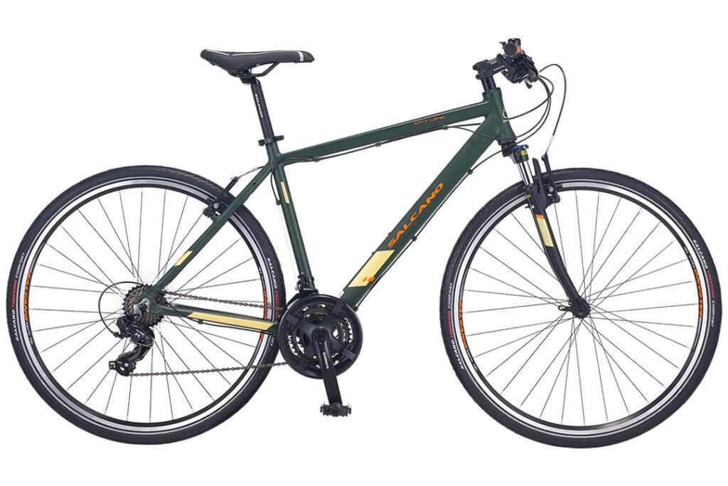 Salcano City Life 21S V 18 Kadro Şehir Bisikleti (170 cm üstü boy) Haki Yeşil
