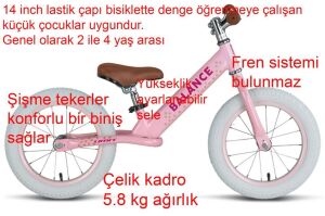 Ümit Balance 14 Jant Denge Bisikleti 1405 (2 ile 4 yaş arası) AÇIK PEMBE